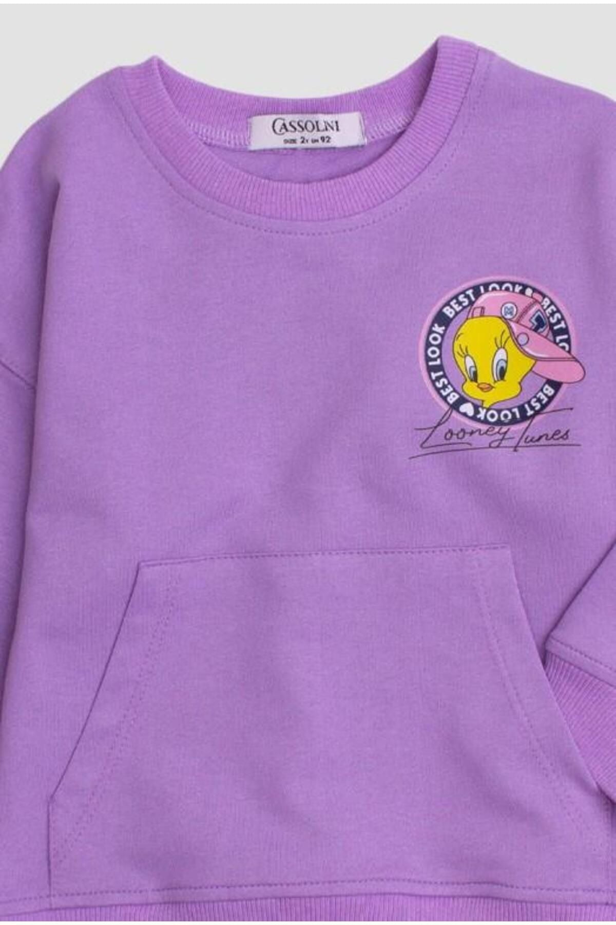 Tweety Lones Tunes Baskılı Oversize Alt Üst Bebek Çocuk Eşorfman Takımı